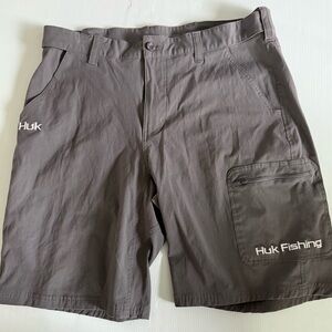 Huk Next Level Shorts Men's XL (39"-41") Gray Performance Quick Dry Fishing 10.5